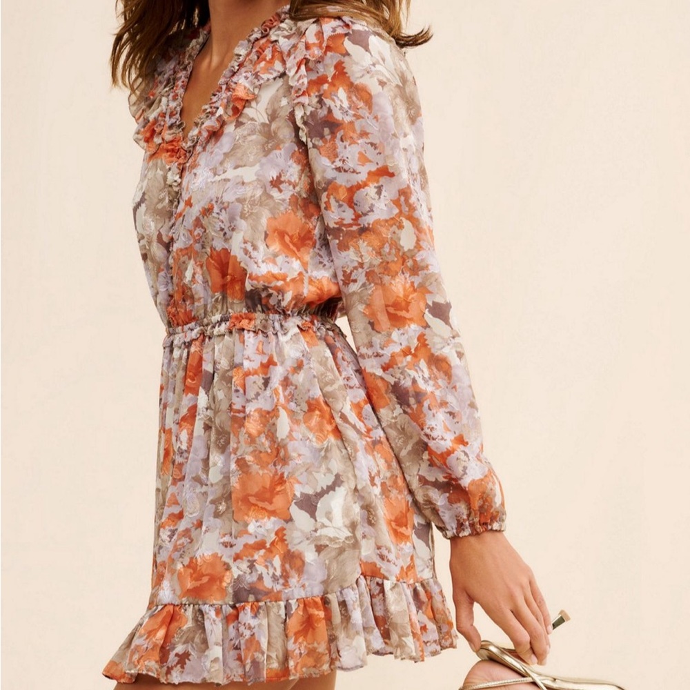 Current Air Autumn Floral Long Sleeve Dress